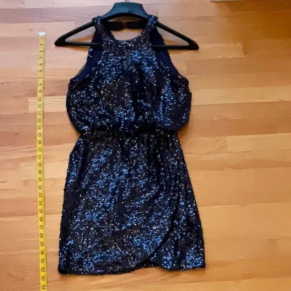 Jump | Dresses | Navy Blue Short Sequin Dress | Poshmark